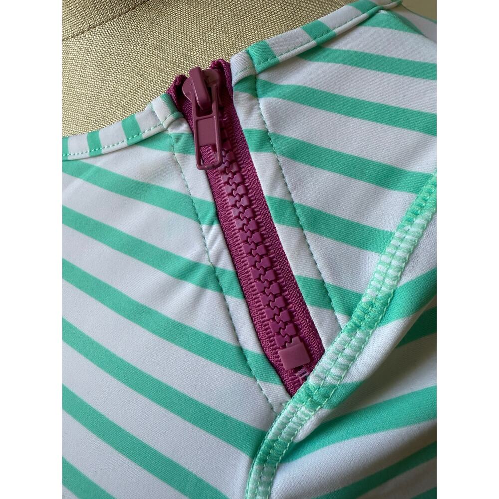 Cabana Life Shift Dress UPF 50+ Green Stripe Zipper Cover Up Size Small - Picture 4 of 6
